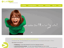 Tablet Screenshot of klartext-pr.de
